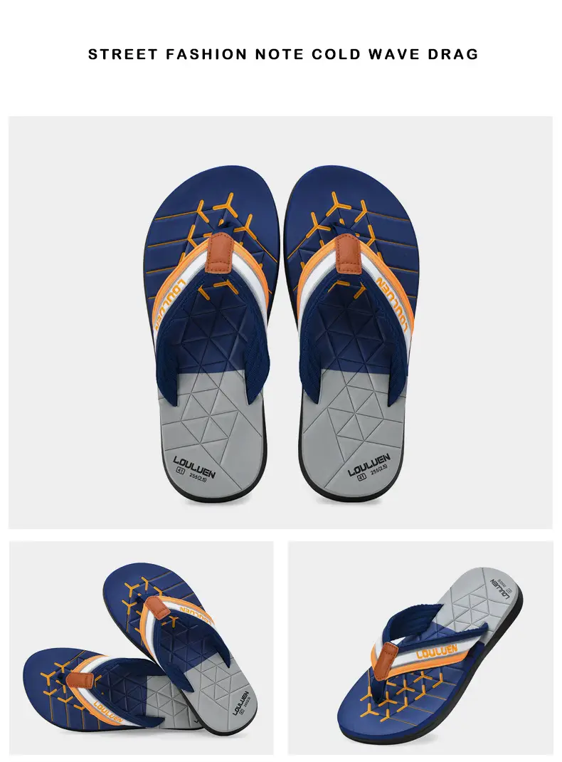 2025 Men's Black EVA Flip Flops with Blue Design โ feature 26
