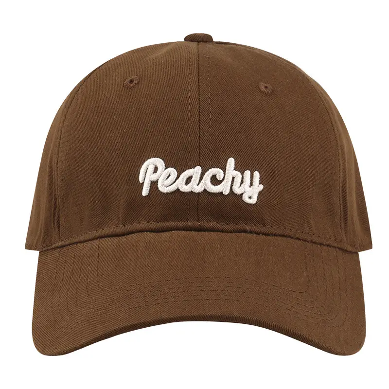 Women's Peachy Embroidered Baseball Cap Brown - Image 7