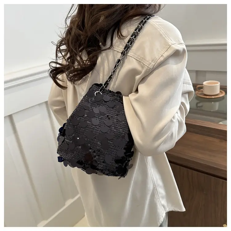 Korean Style Sequin Shoulder Bag Large Capacity — feature 10
