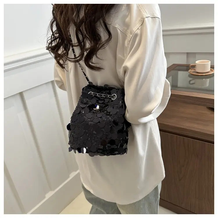Korean Style Sequin Shoulder Bag Large Capacity — feature 12