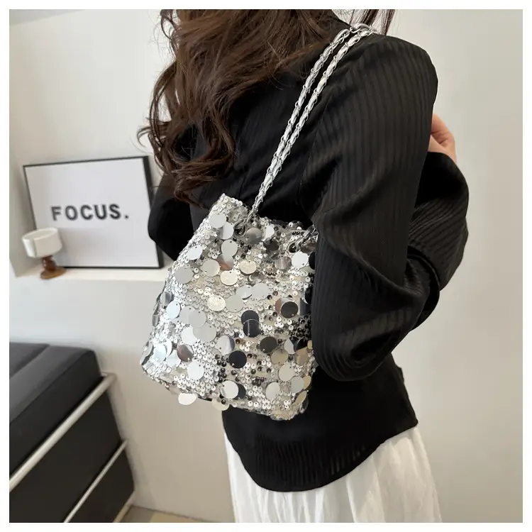 Korean Style Sequin Shoulder Bag Large Capacity — feature 13