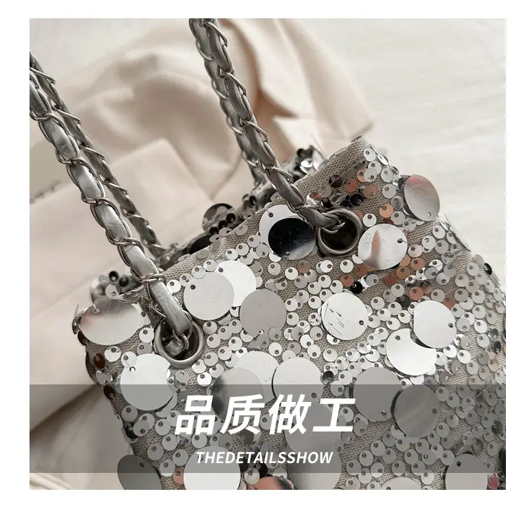 Korean Style Sequin Shoulder Bag Large Capacity — feature 4
