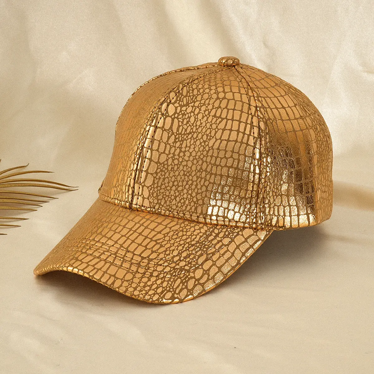 Men's Gold Mesh Cap with Eaves - Image 2