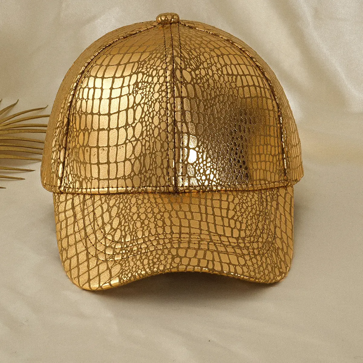 Men's Gold Mesh Cap with Eaves - Image 5