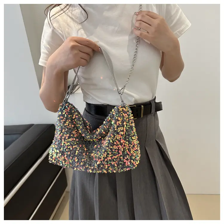 Korean Style Sequin Chain Shoulder Bag for Women — feature 13