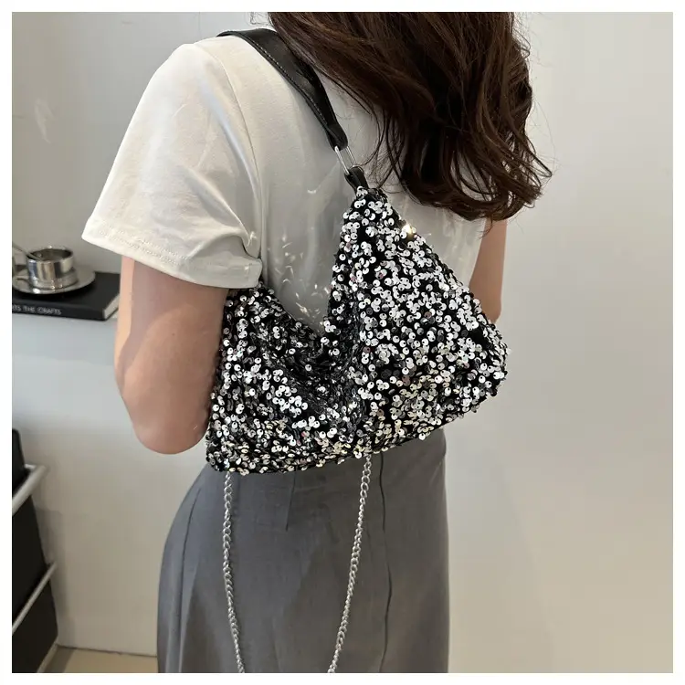 Korean Style Sequin Chain Shoulder Bag for Women — feature 16