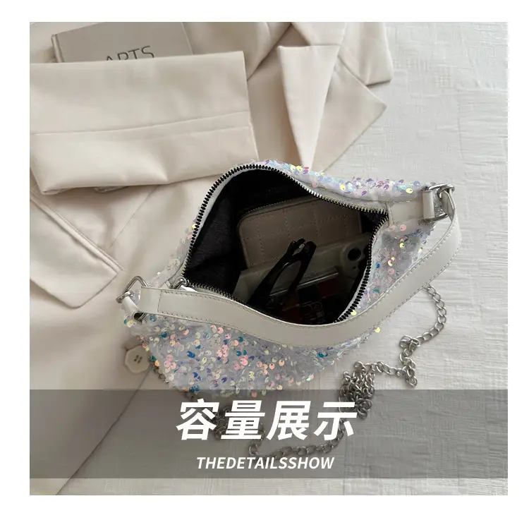 Korean Style Sequin Chain Shoulder Bag for Women — feature 5