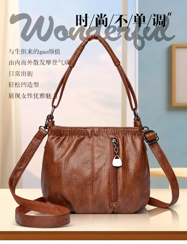 Women's Brown Leather Shoulder Bag 2026 — feature 2
