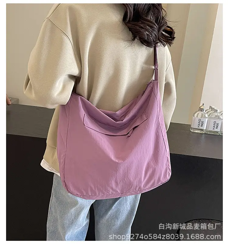 Purple Canvas Shoulder Bag for College Women 2026 — feature 1