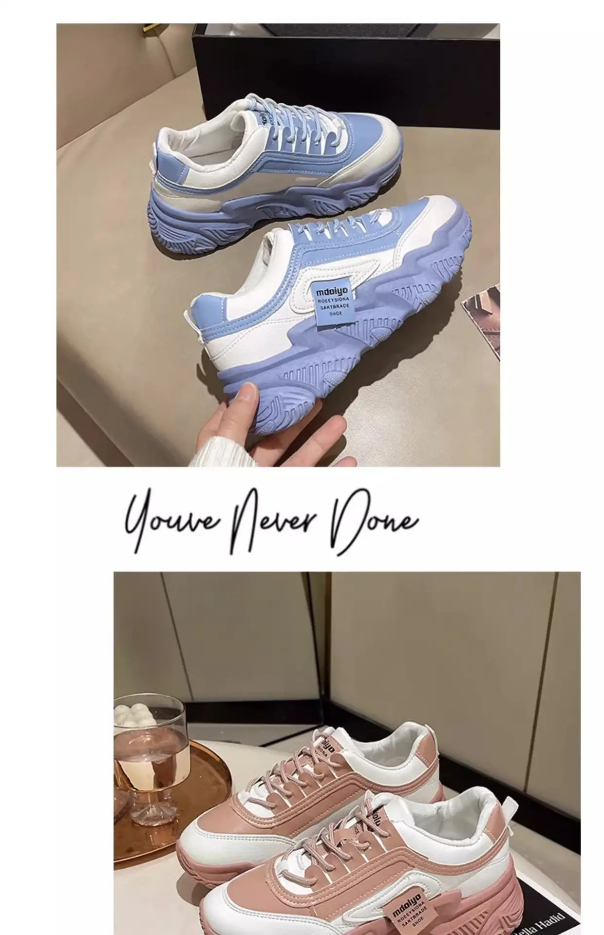 Women Pink White Thick Casual Shoes 2025 — feature 18