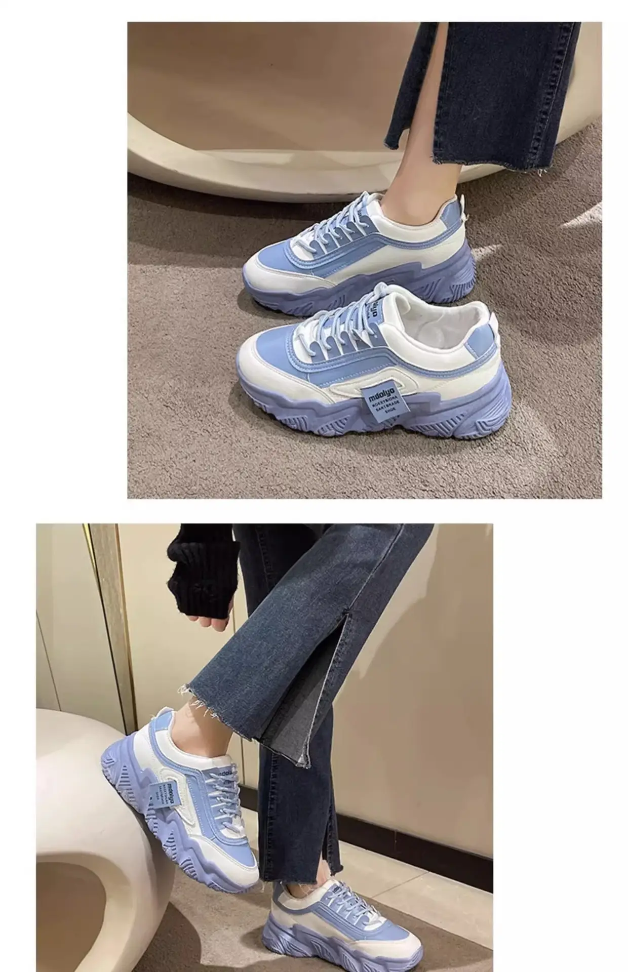 Women Pink White Thick Casual Shoes 2025 — feature 8