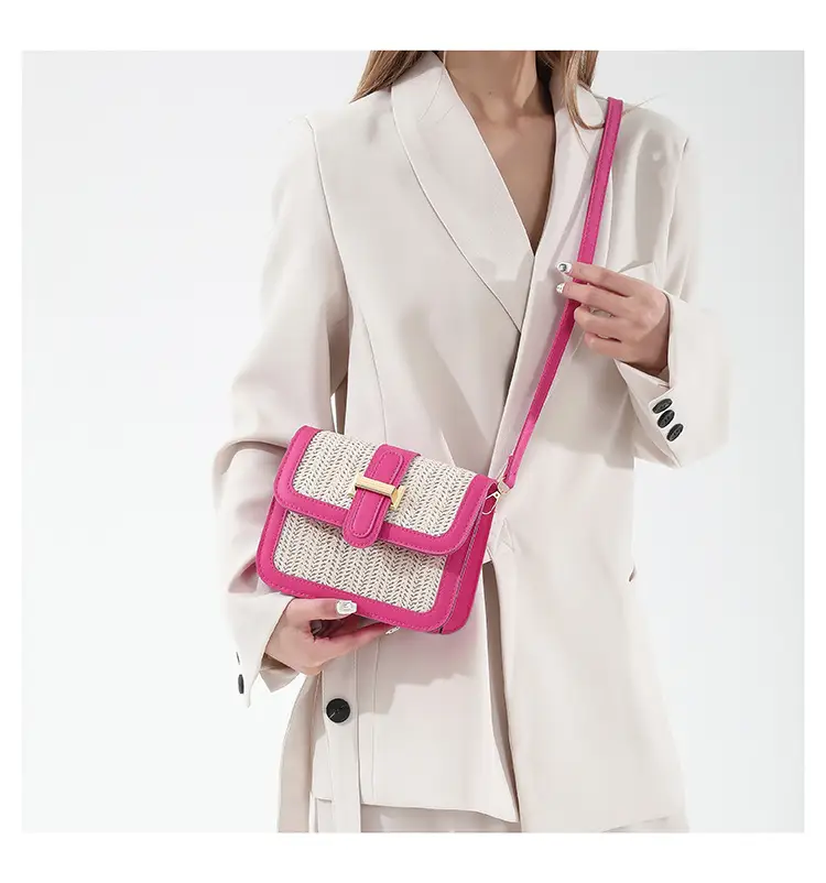 Stitched Straw Shoulder Bag Tan Beige 2024 — feature 12