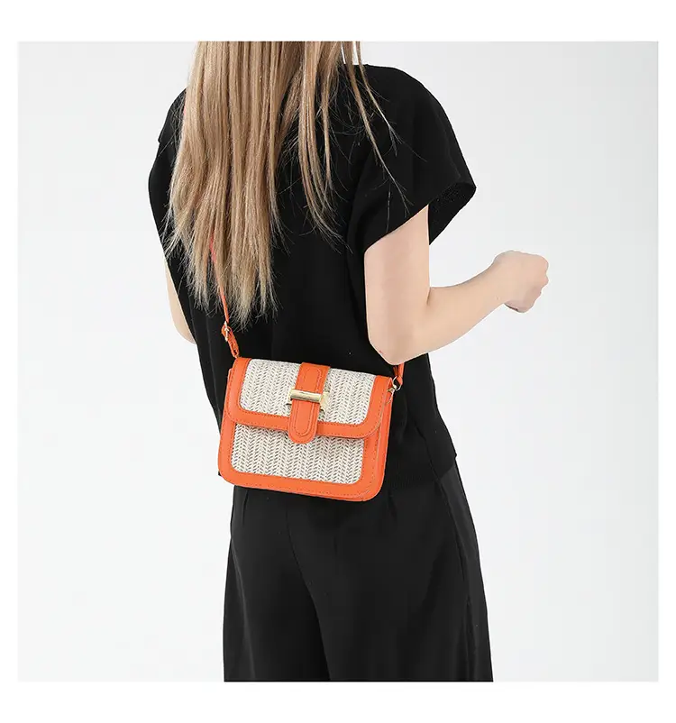 Stitched Straw Shoulder Bag Tan Beige 2024 — feature 20