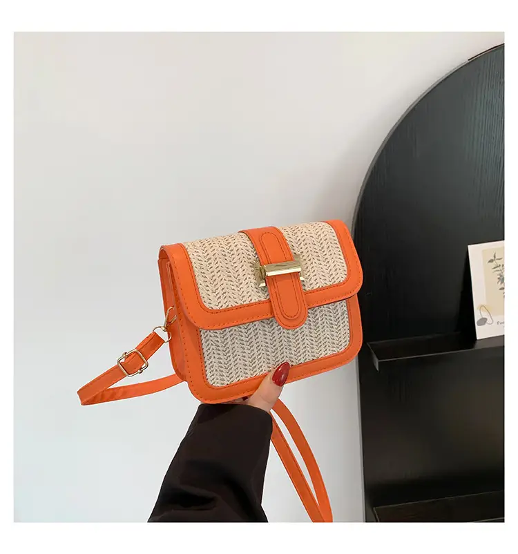 Stitched Straw Shoulder Bag Tan Beige 2024 — feature 22