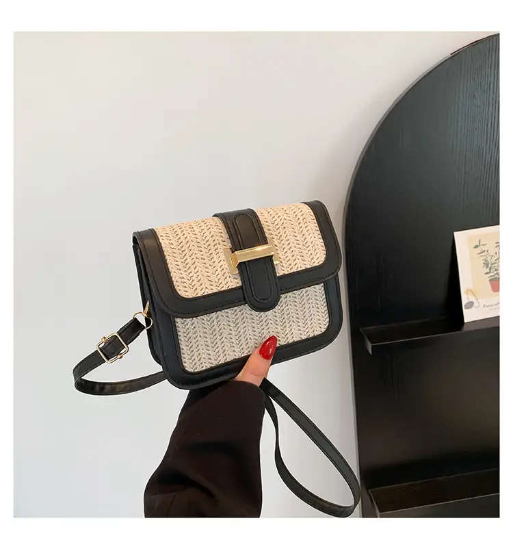 Stitched Straw Shoulder Bag Tan Beige 2024 — feature 24