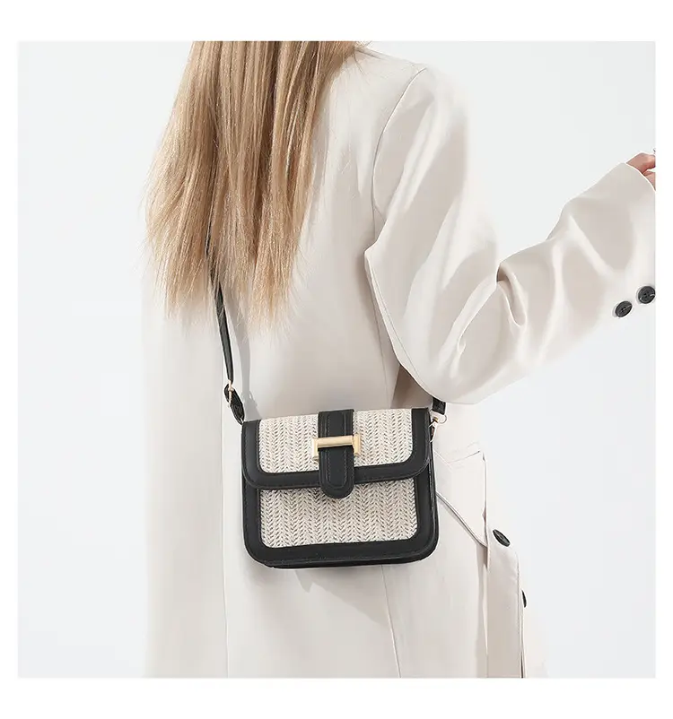 Stitched Straw Shoulder Bag Tan Beige 2024 — feature 9