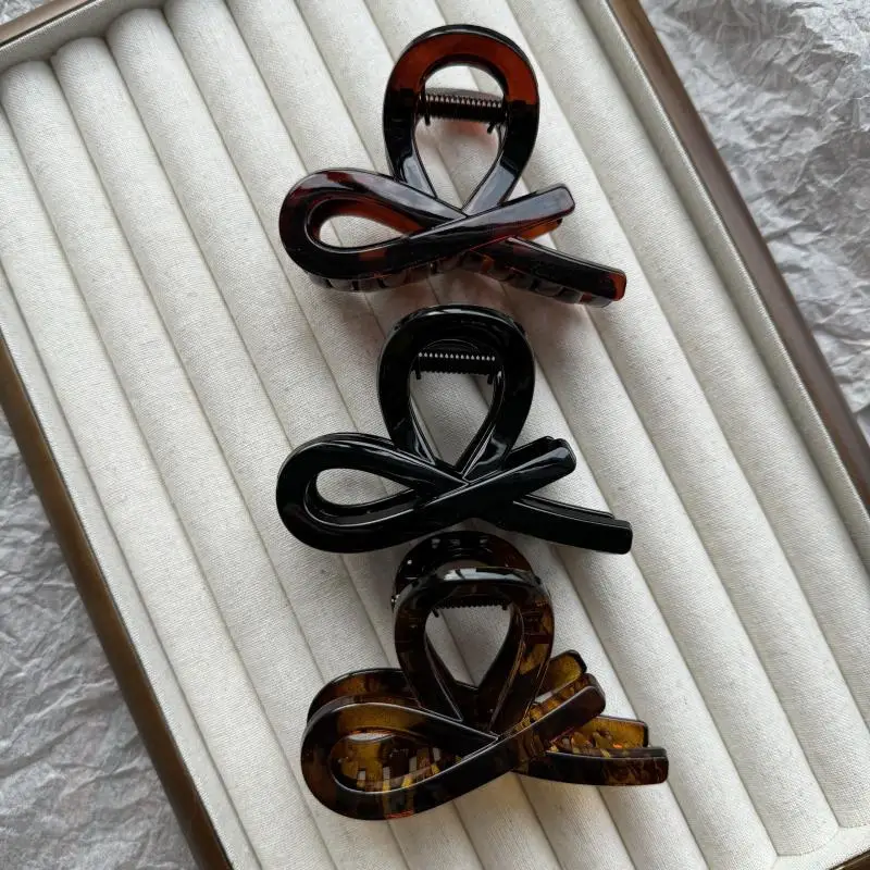 Cross-border Hair Clips Thickened Bright Small Bow Tie Grab Clip Half Tie Refined High-end Sense Hair Less Butterfly Round Spring Hairpin — feature 1