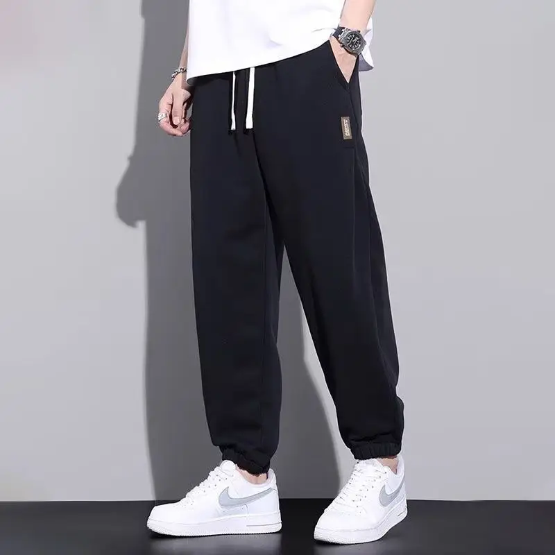 Men's Black Sweatpants Large Loose Fit Casual Pants — feature 1