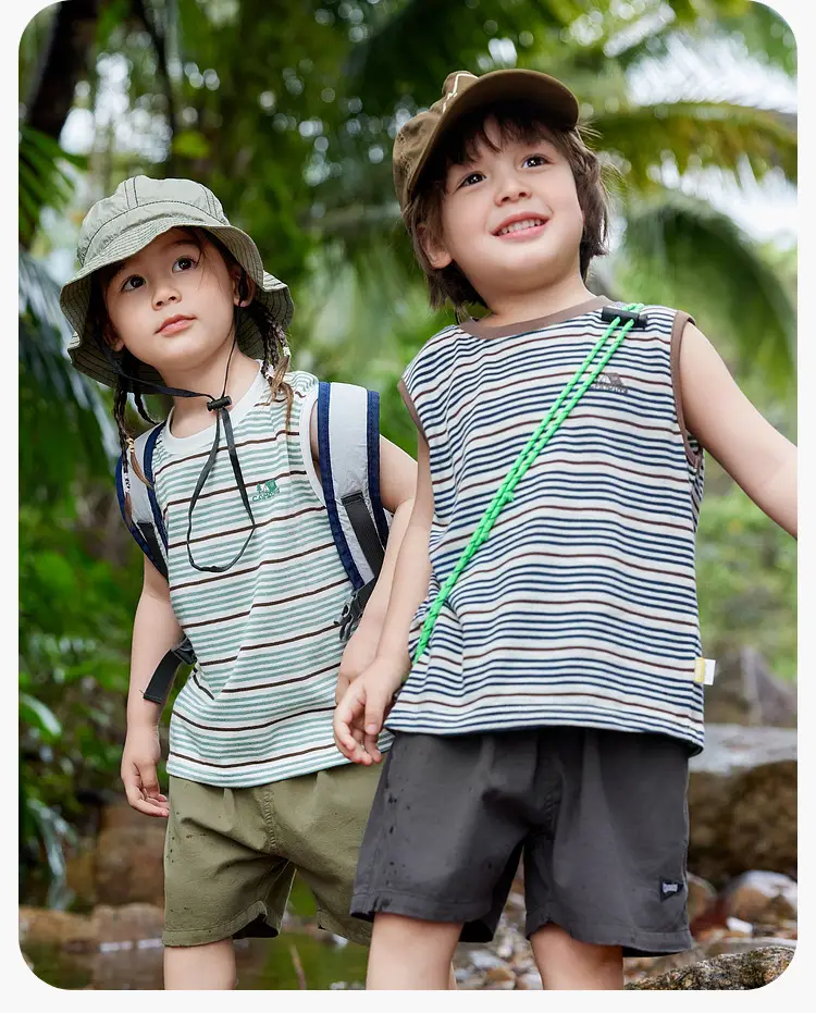 Doodle Baby Vest Sleeveless T-Shirt Blue Striped — feature 13