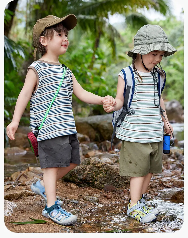 Doodle Baby Vest Sleeveless T-Shirt Blue Striped — feature 17
