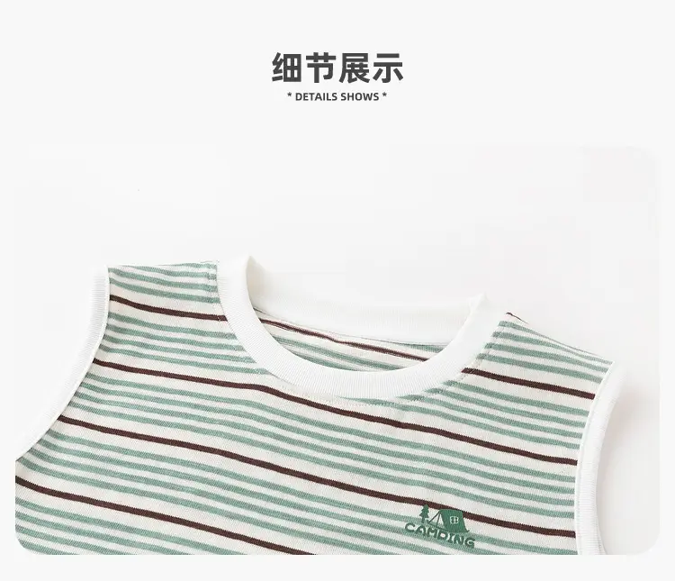 Doodle Baby Vest Sleeveless T-Shirt Blue Striped — feature 18