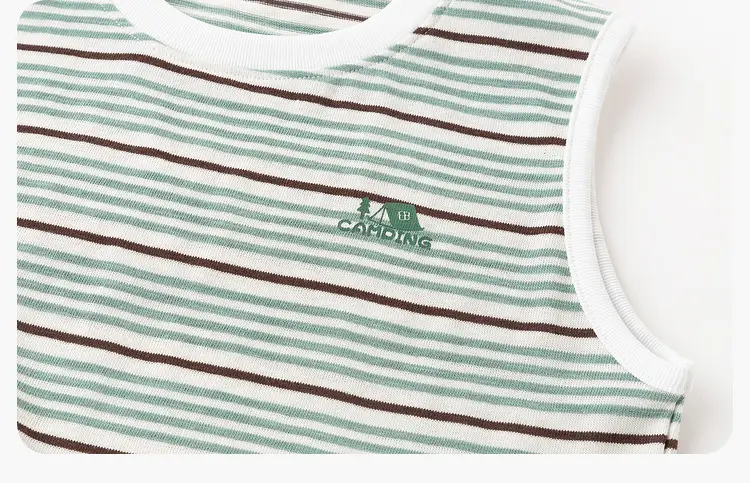 Doodle Baby Vest Sleeveless T-Shirt Blue Striped — feature 19