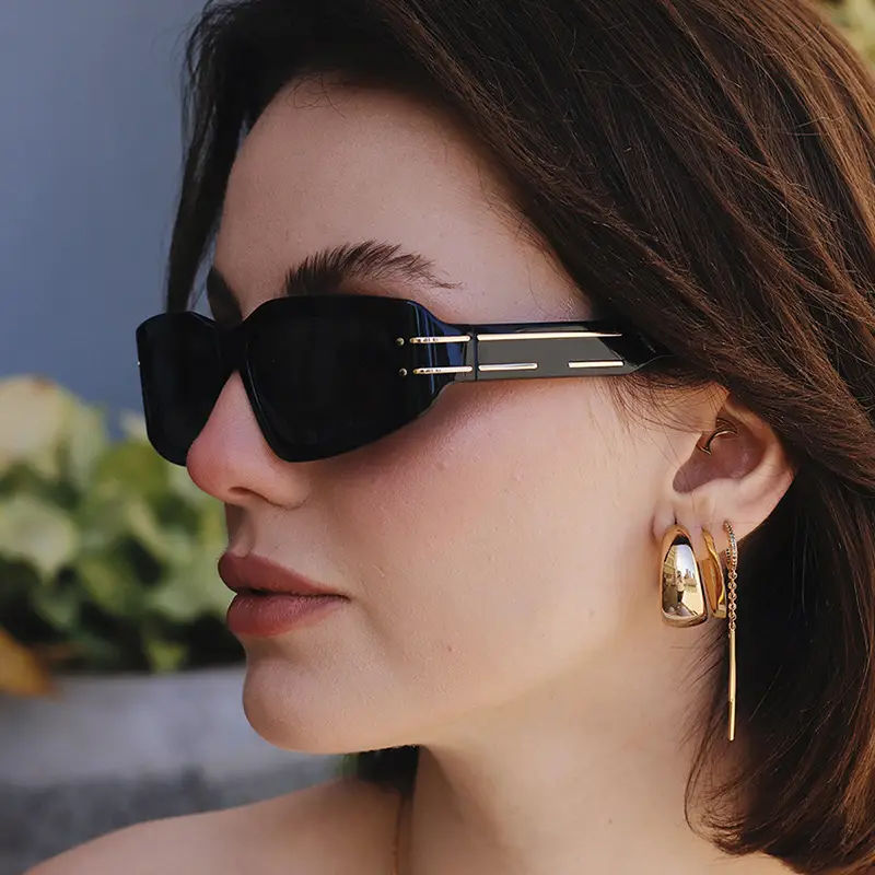 Square Frame Sunglasses for Women, Transparent, Sun Protection - Image 8