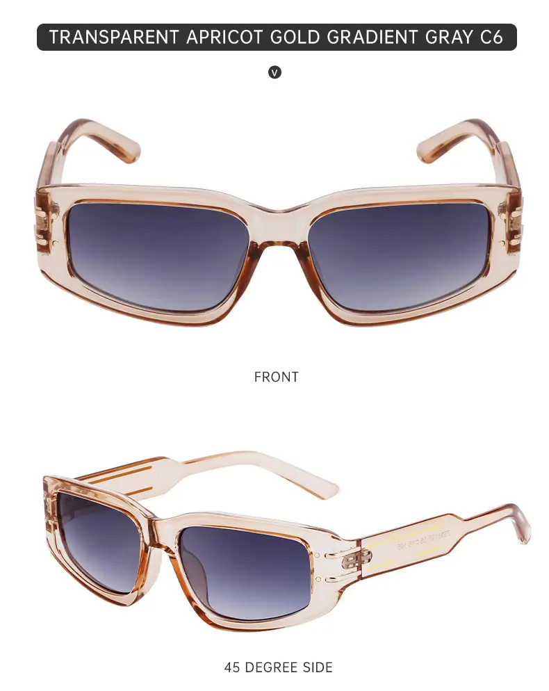 Square Frame Sunglasses for Women, Transparent, Sun Protection — feature 43