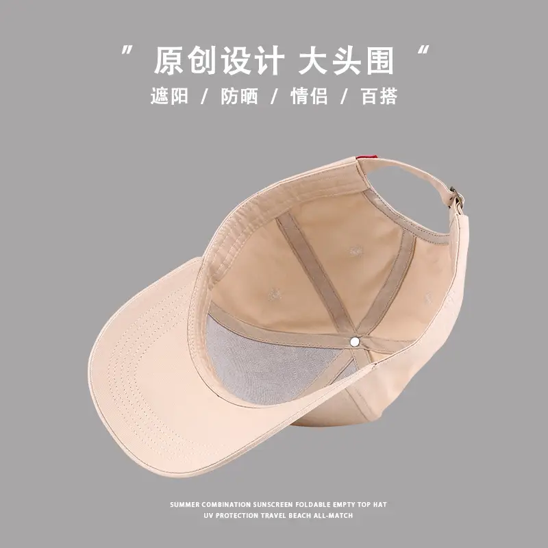 Women's UV Protection Hat Big Head Baseball Cap — feature 10
