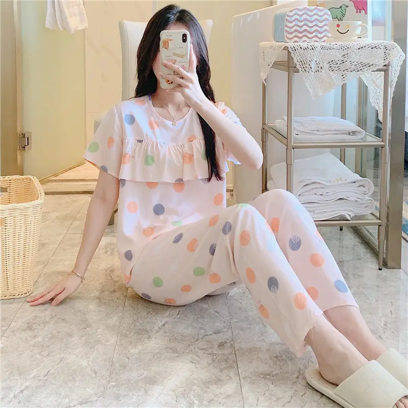 2026 Women Printed Cotton Silk Long Pants Set Plus Size - Image 26
