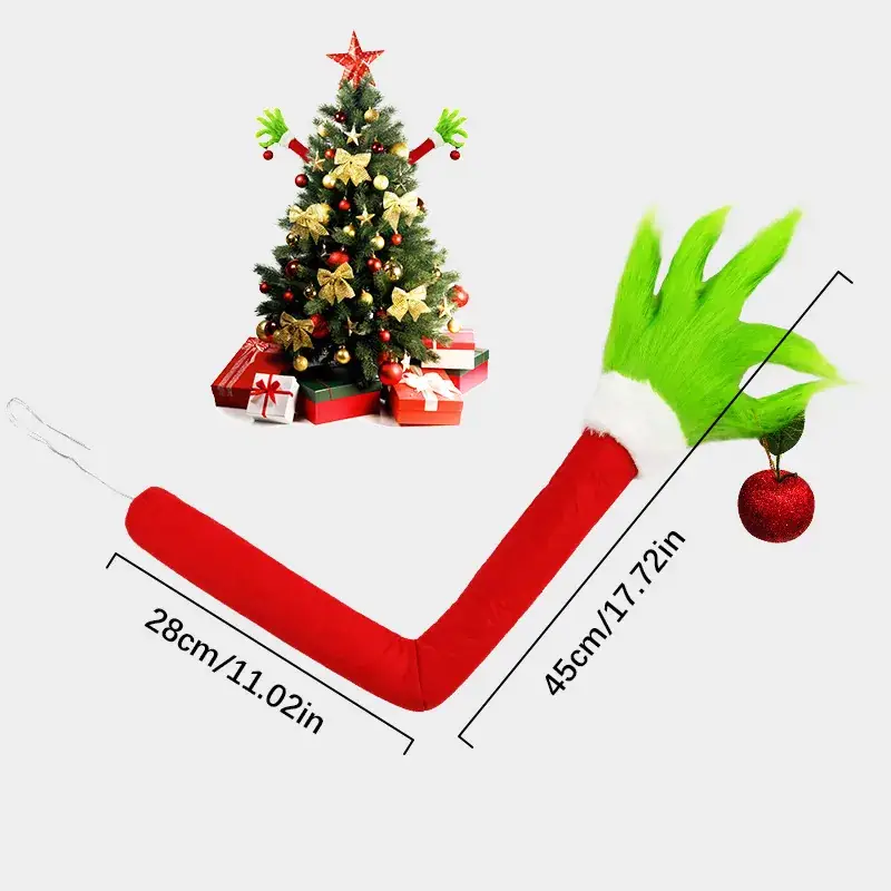 Christmas Hair Monster Arm Pendant Green Decoration - Image 4