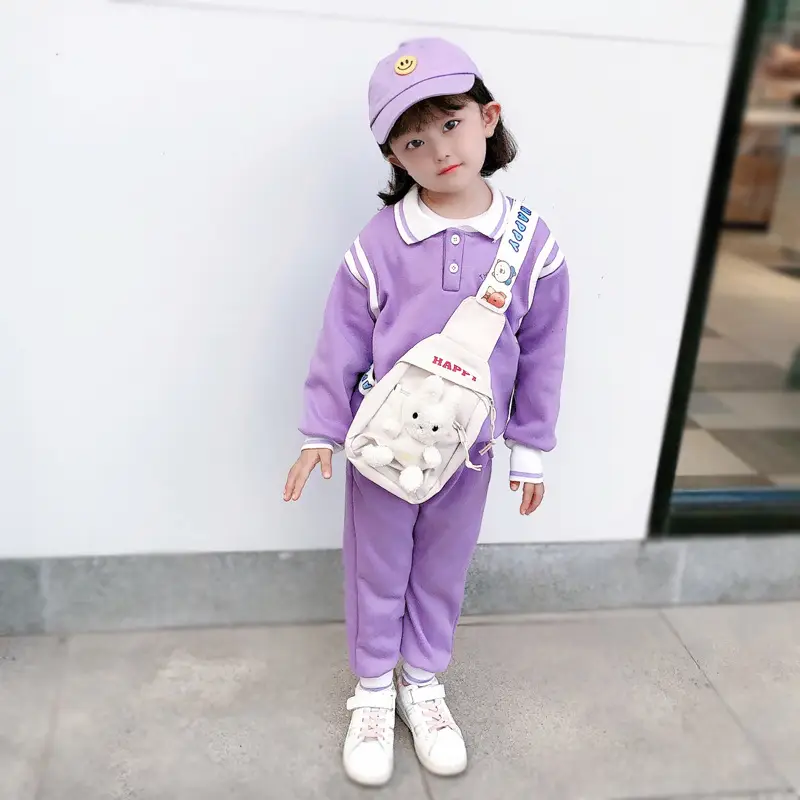 Cute Little Rabbit Chest Bag for Girls Light Blue - Image 4