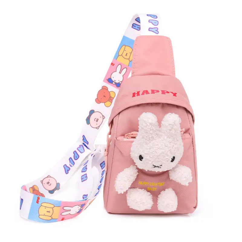 Cute Little Rabbit Chest Bag for Girls Light Blue - Image 8