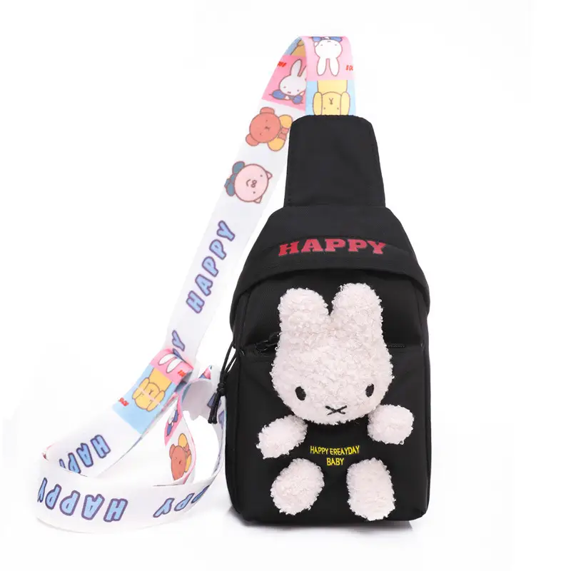 Cute Little Rabbit Chest Bag for Girls Light Blue - Image 2