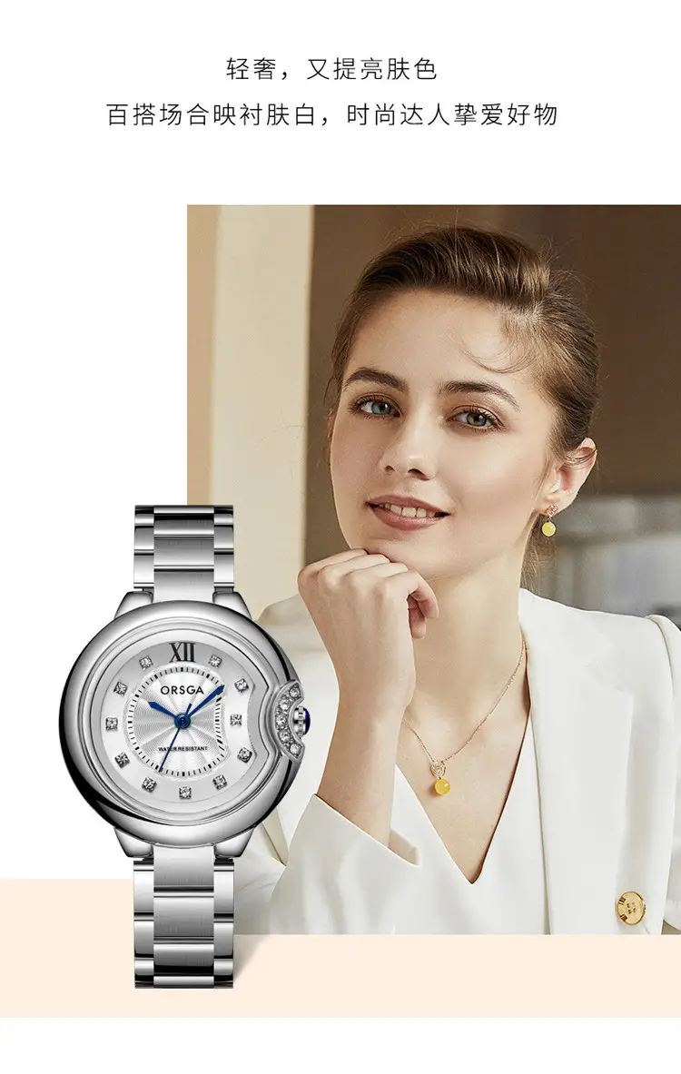 Women's Rose Gold Quartz Watch with Black Strap — feature 10