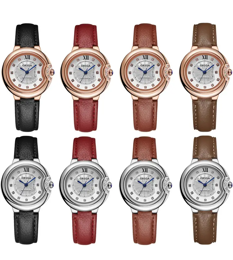 Women's Rose Gold Quartz Watch with Black Strap — feature 14