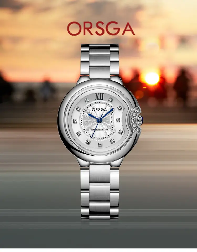 Women's Rose Gold Quartz Watch with Black Strap — feature 3