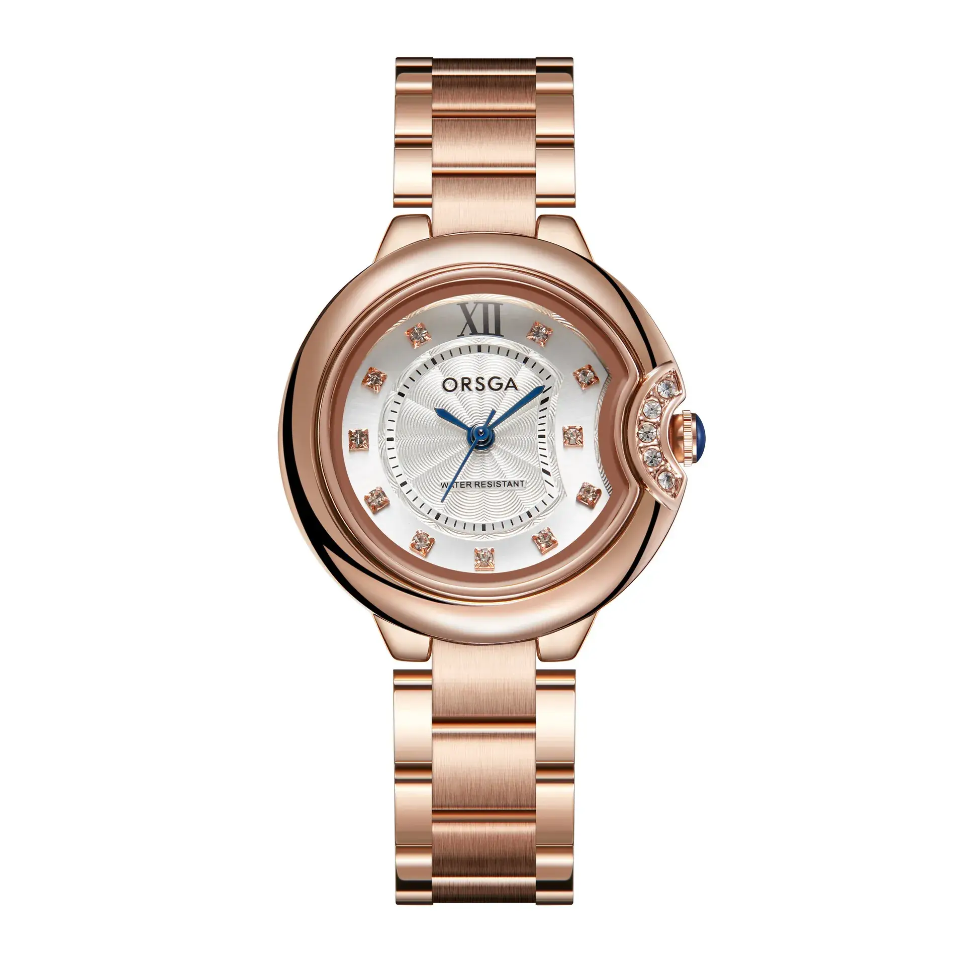 Women's Rose Gold Quartz Watch with Black Strap - Image 2