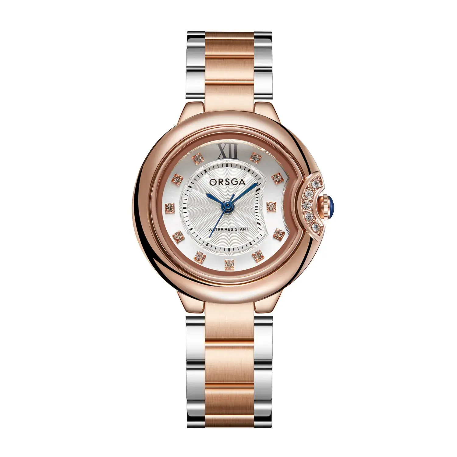 Women's Rose Gold Quartz Watch with Black Strap - Image 3