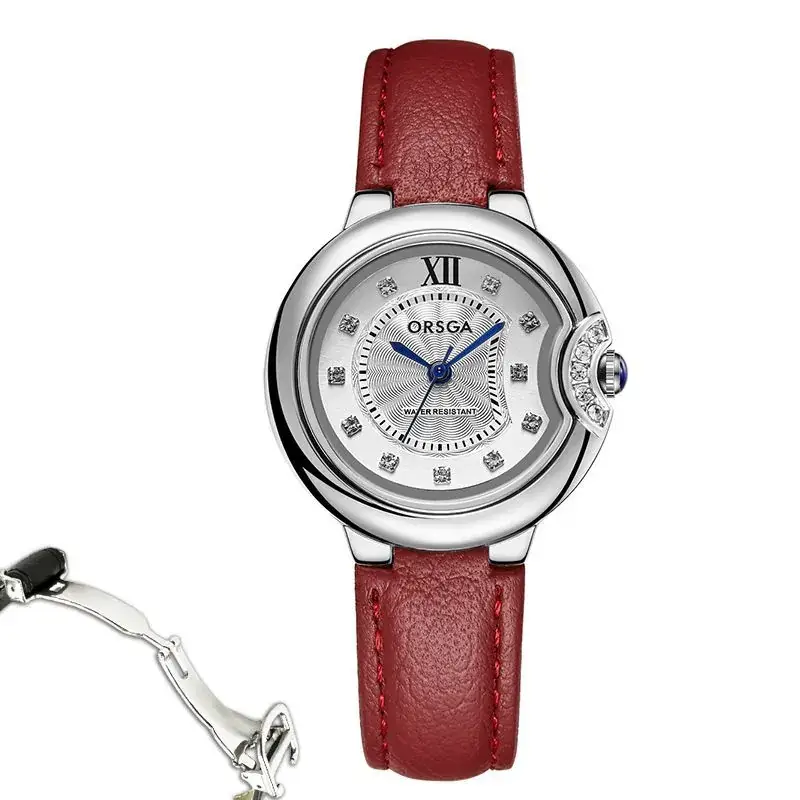Women's Rose Gold Quartz Watch with Black Strap - Image 5