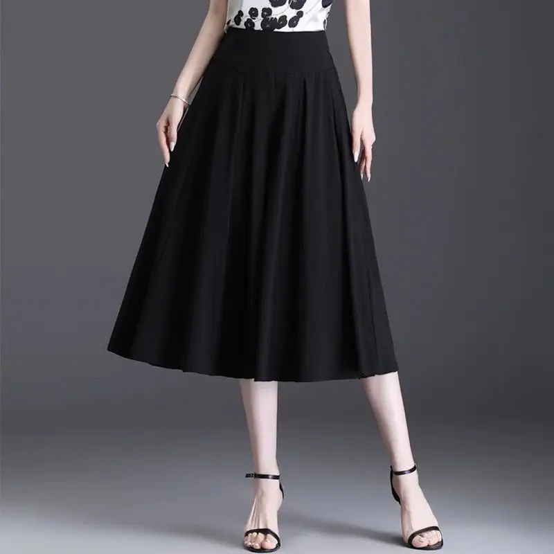 Women's Maroon Pleated Skirt High Waist Casual Summer 2024 - Image 3