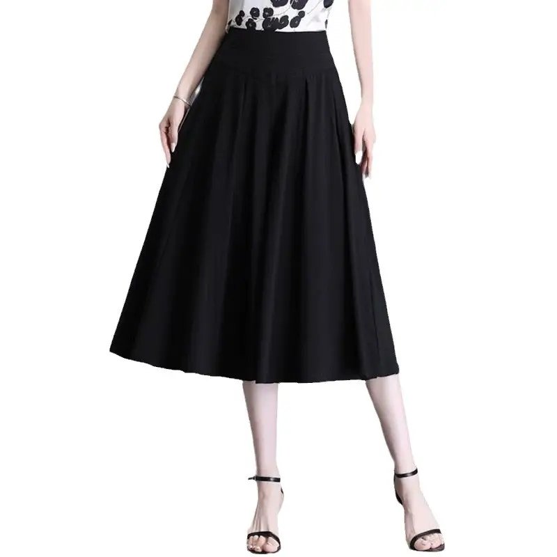 Women's Maroon Pleated Skirt High Waist Casual Summer 2024 - Image 5
