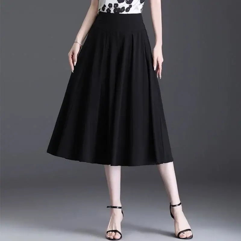 Women's Maroon Pleated Skirt High Waist Casual Summer 2024 — feature 13