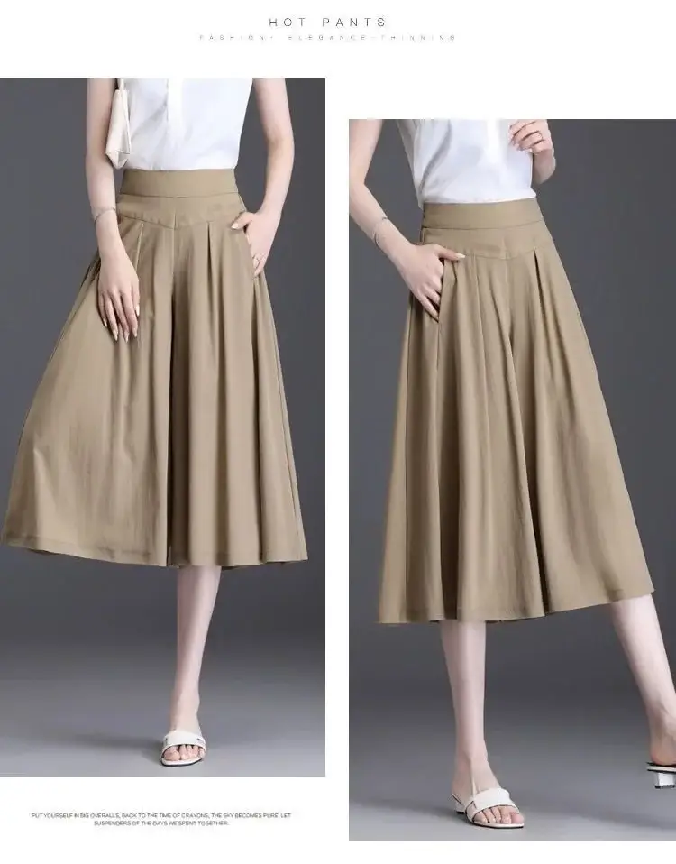 Women's Maroon Pleated Skirt High Waist Casual Summer 2024 — feature 8