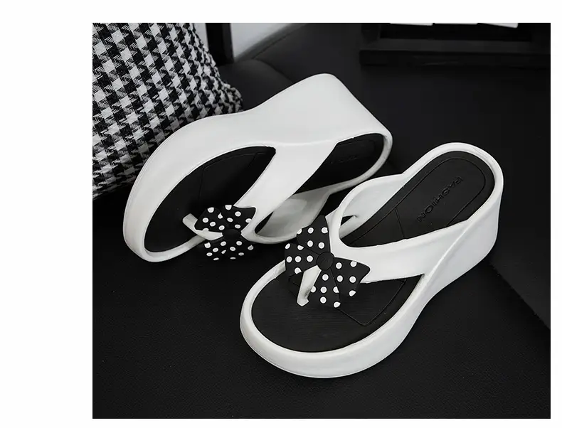 Summer Wedge-Heeled Slippers for Women, High-End Sandals, Thick-Soled Height-Increasing Shoes, High-Heeled Flip-Flops, Outdoor Wear Thong Sandals for Women — feature 11
