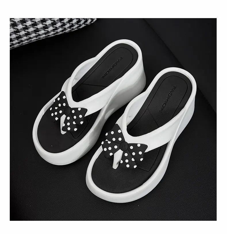 Summer Wedge-Heeled Slippers for Women, High-End Sandals, Thick-Soled Height-Increasing Shoes, High-Heeled Flip-Flops, Outdoor Wear Thong Sandals for Women — feature 12