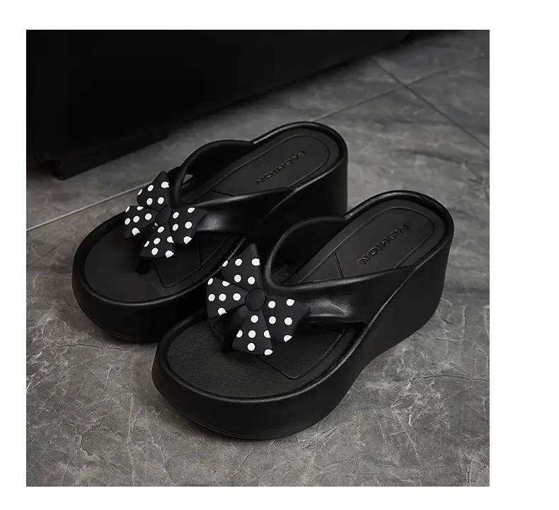 Summer Wedge-Heeled Slippers for Women, High-End Sandals, Thick-Soled Height-Increasing Shoes, High-Heeled Flip-Flops, Outdoor Wear Thong Sandals for Women — feature 14