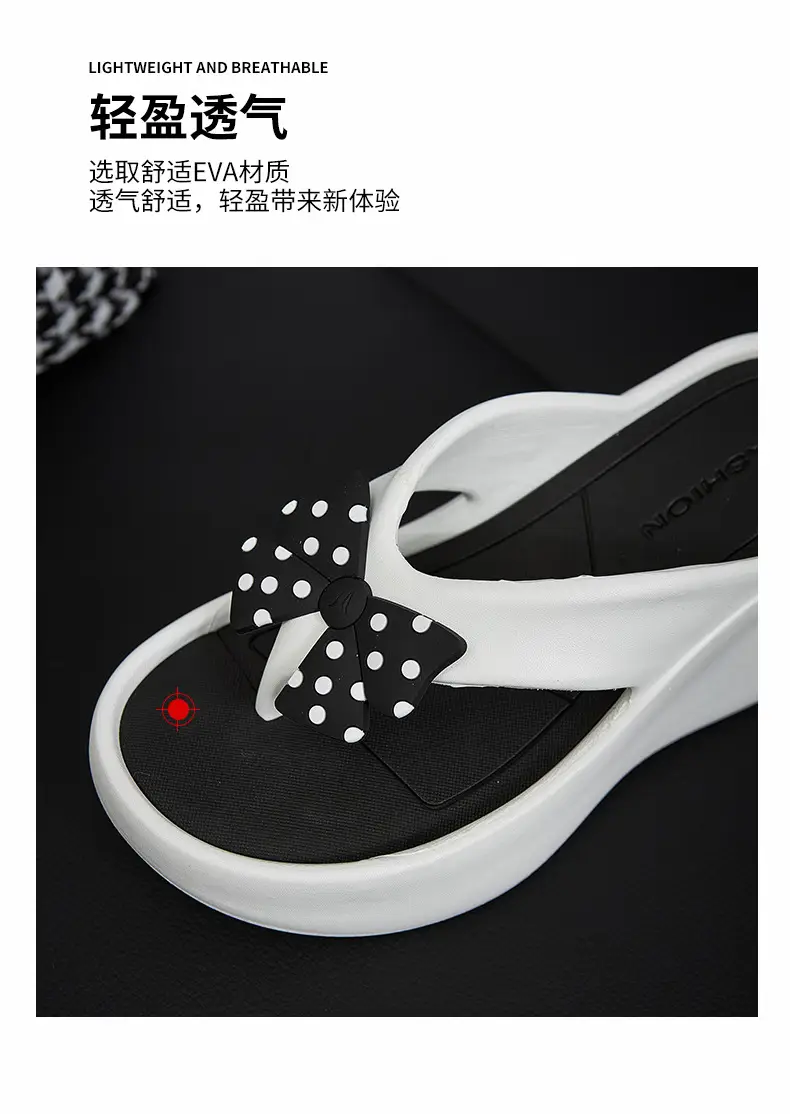 Summer Wedge-Heeled Slippers for Women, High-End Sandals, Thick-Soled Height-Increasing Shoes, High-Heeled Flip-Flops, Outdoor Wear Thong Sandals for Women — feature 5