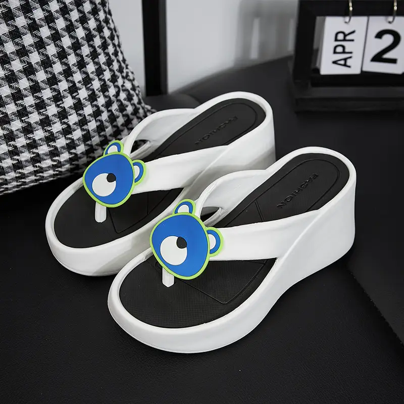 Summer Wedge-Heeled Slippers for Women, High-End Sandals, Thick-Soled Height-Increasing Shoes, High-Heeled Flip-Flops, Outdoor Wear Thong Sandals for Women - Image 11