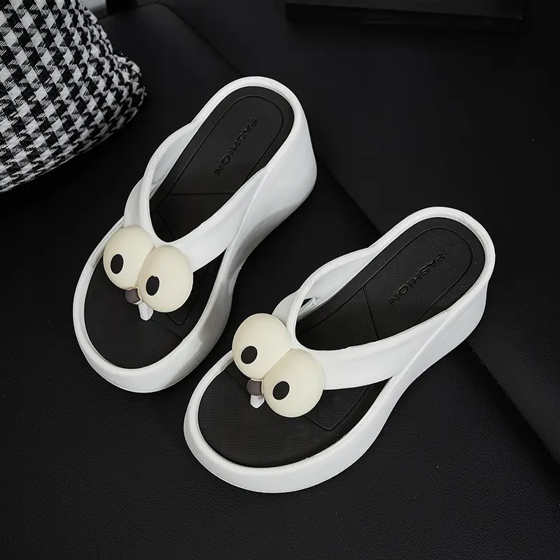 Summer Wedge-Heeled Slippers for Women, High-End Sandals, Thick-Soled Height-Increasing Shoes, High-Heeled Flip-Flops, Outdoor Wear Thong Sandals for Women - Image 7